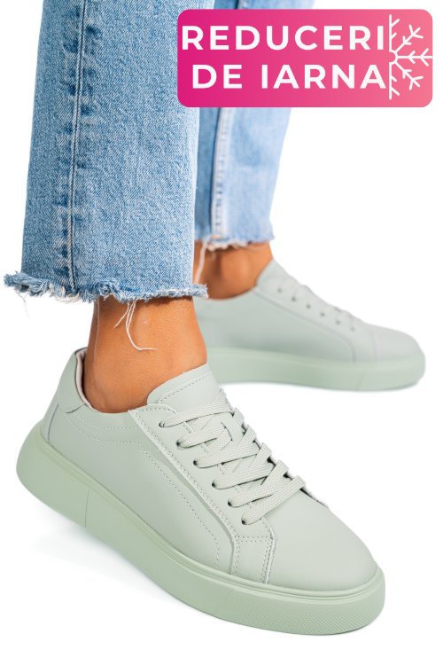 Pantofi sport verzi piele naturala fsp001765