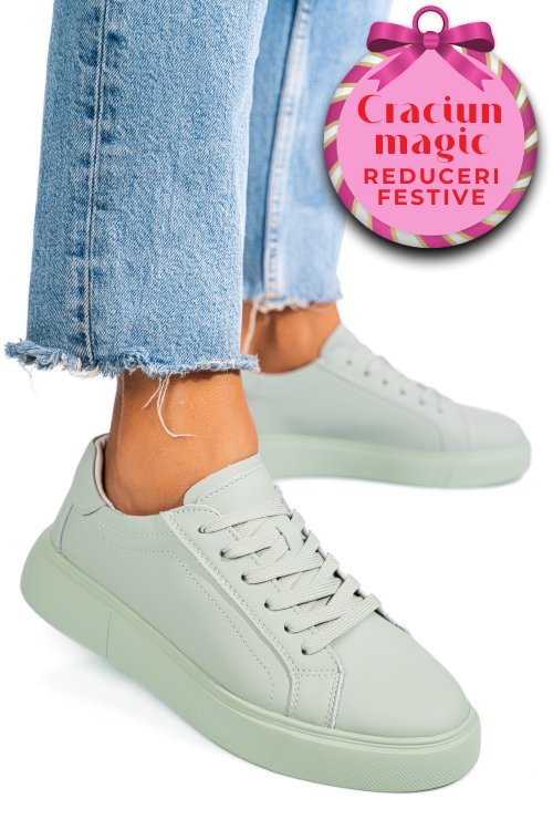 Pantofi sport verzi piele naturala fsp001765