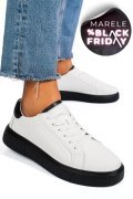 PANTOFI SPORT ALB NEGRU PIELE NATURALA FSP001765