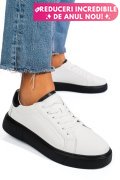 PANTOFI SPORT ALB NEGRU PIELE NATURALA FSP001765