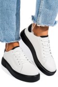 PANTOFI SPORT ALB NEGRU PIELE NATURALA FSP001765