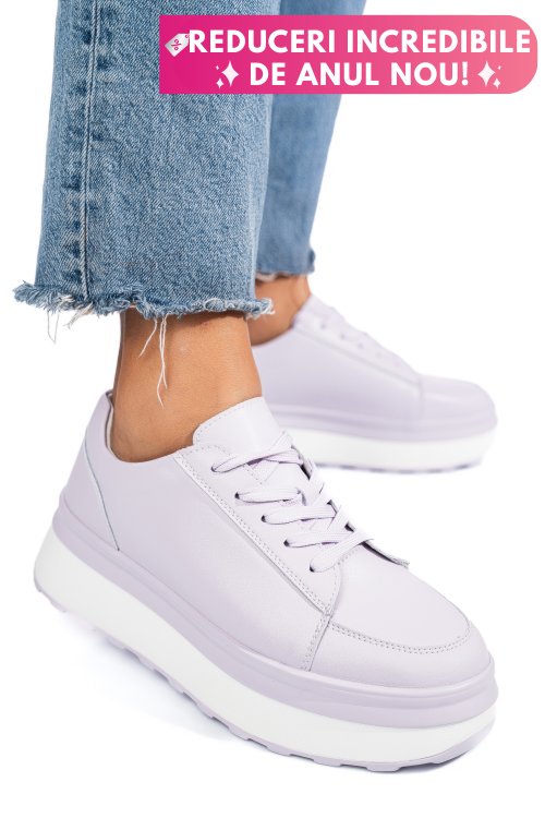 Pantofi sport mov piele naturala fsp001777