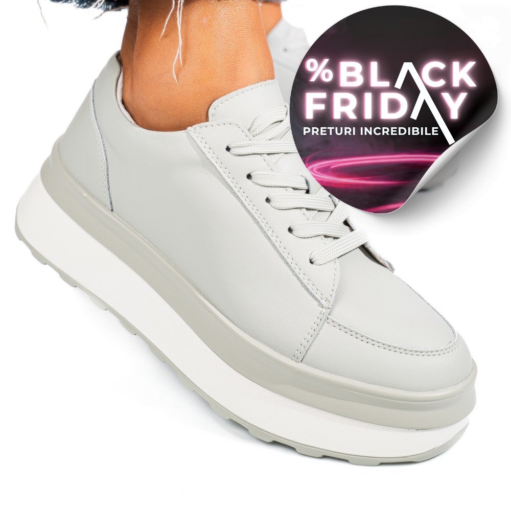 PANTOFI SPORT GRI PIELE NATURALA FSP001777