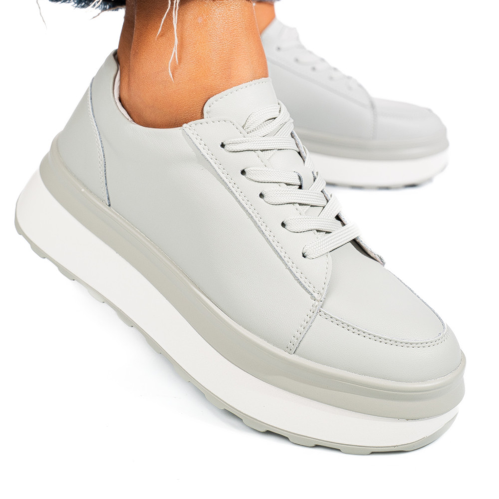 PANTOFI SPORT GRI PIELE NATURALA FSP001777