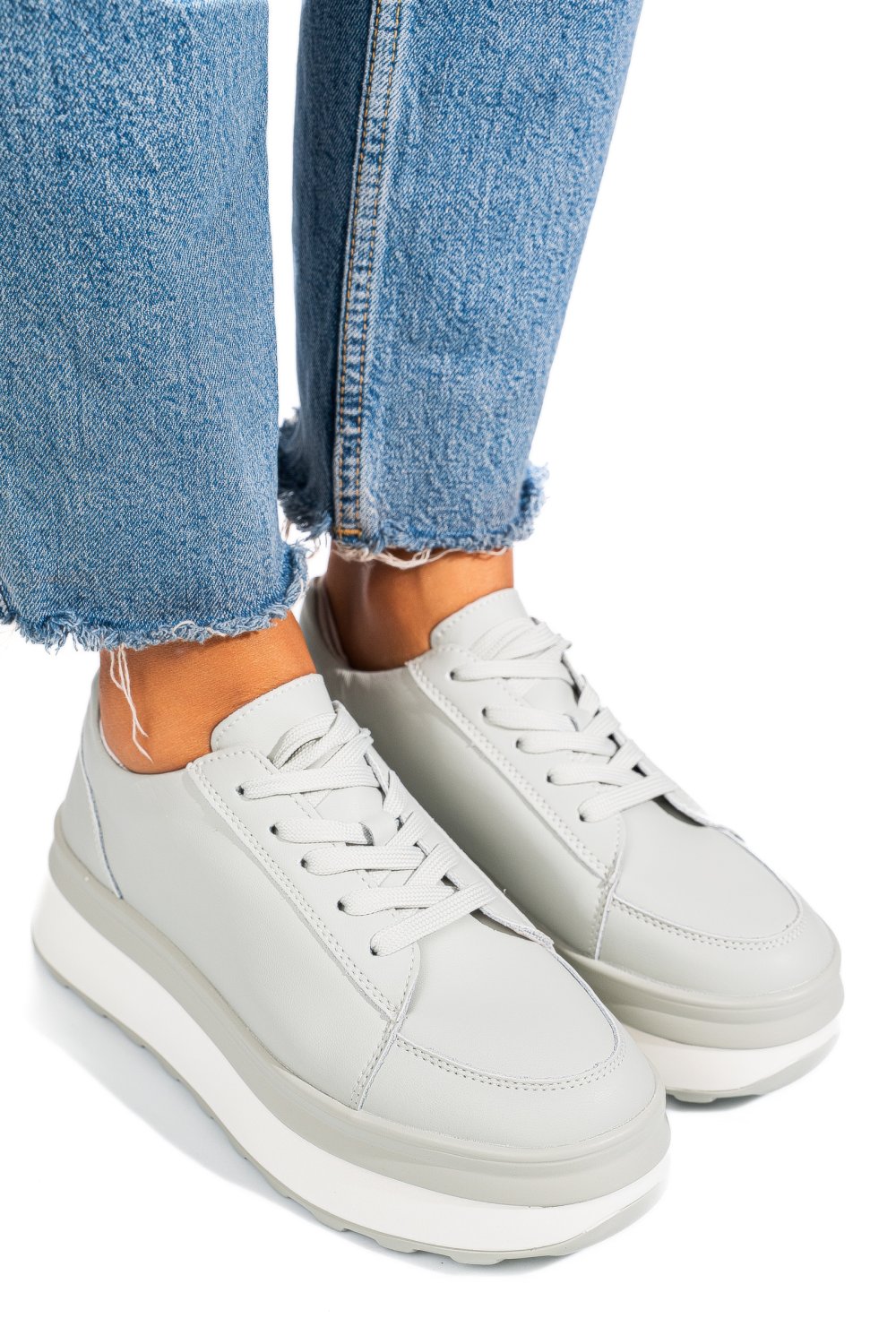 PANTOFI SPORT GRI PIELE NATURALA FSP001777