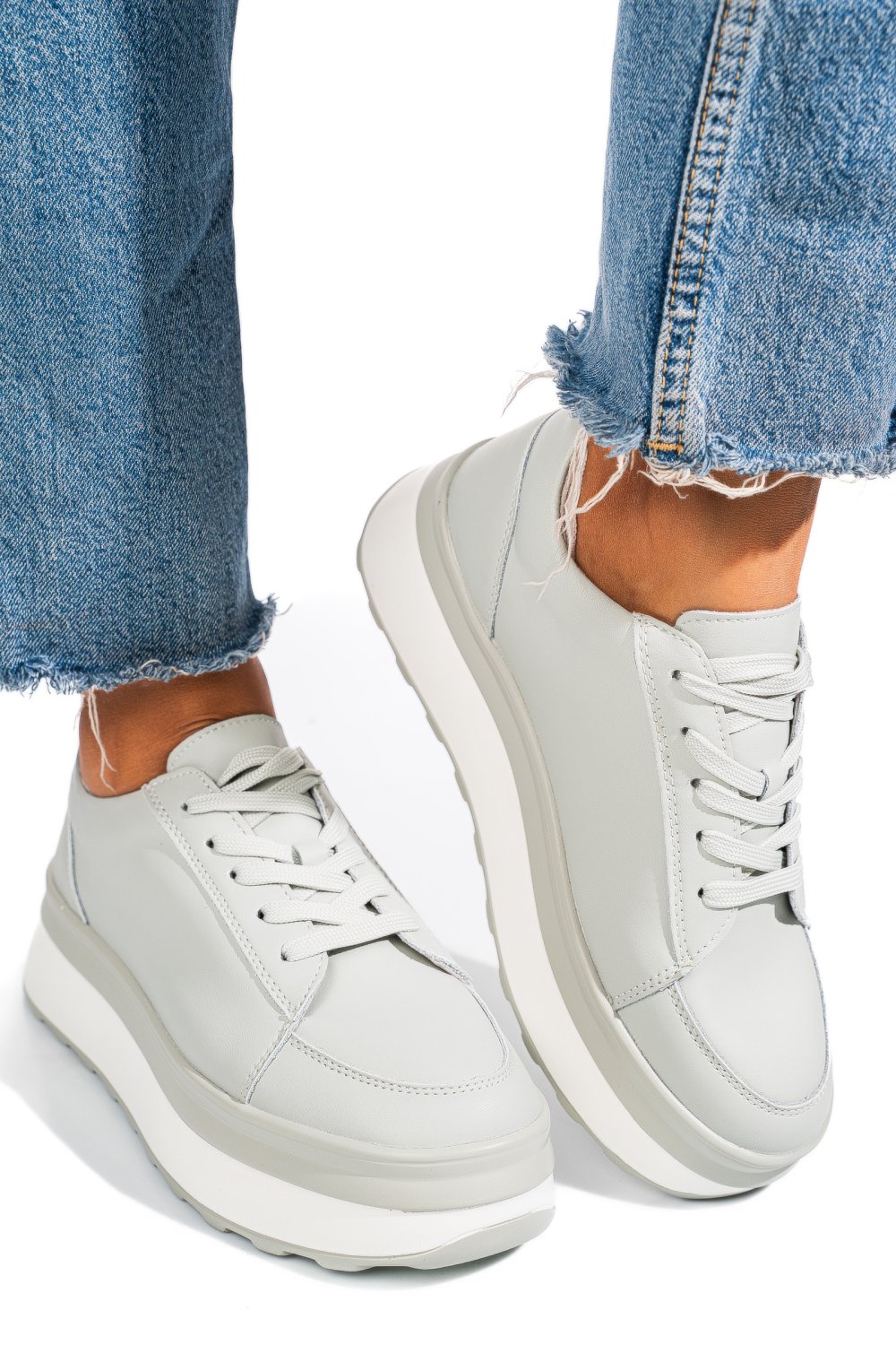 PANTOFI SPORT GRI PIELE NATURALA FSP001777