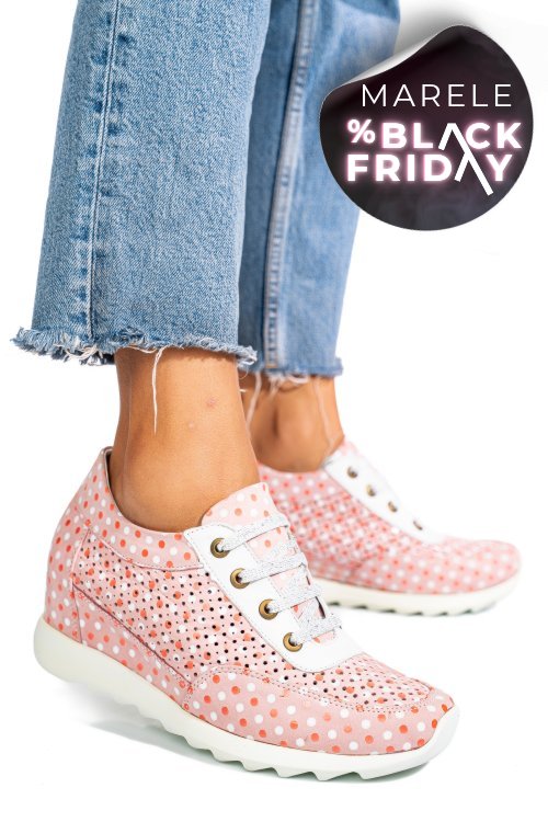 Sneakers roz piele naturala apcrt111