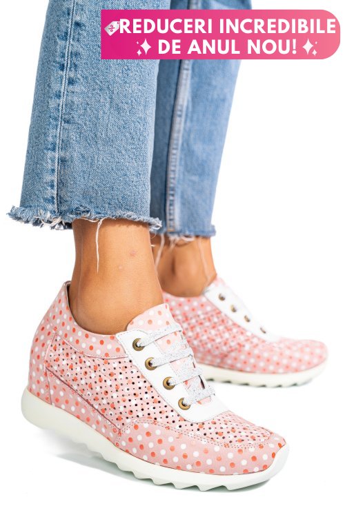 Sneakers roz piele naturala apcrt111
