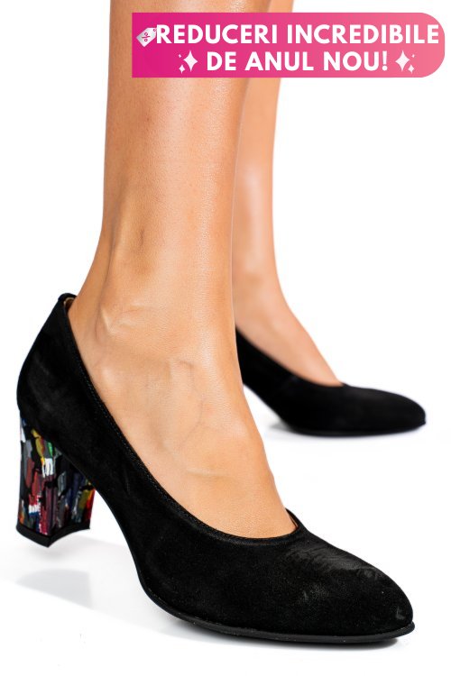 Pantofi negru picaso piele naturala intoarsa 3pc015