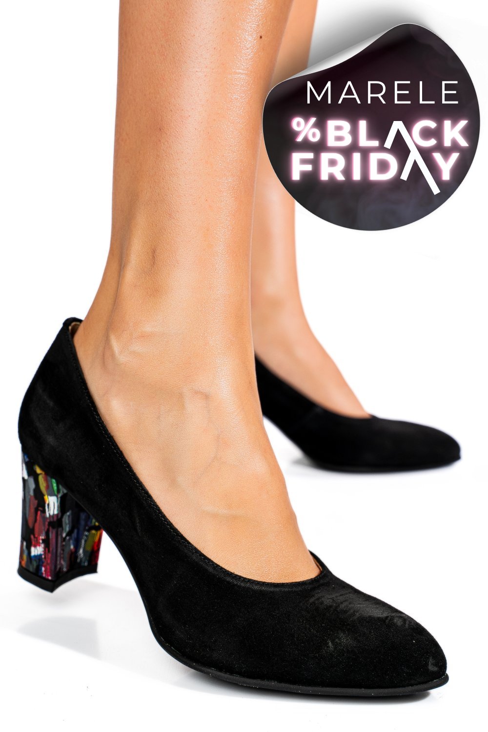 PANTOFI NEGRU PICASO PIELE NATURALA INTOARSA 3PC015