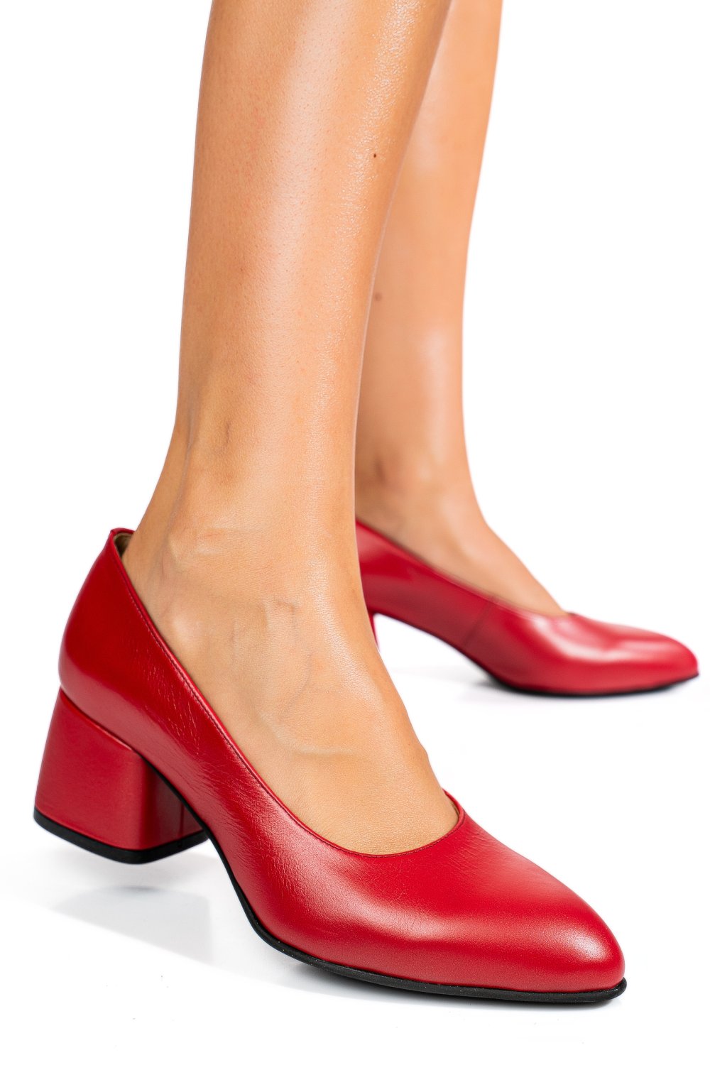 PANTOFI ROSII PIELE NATURALA 1PC450