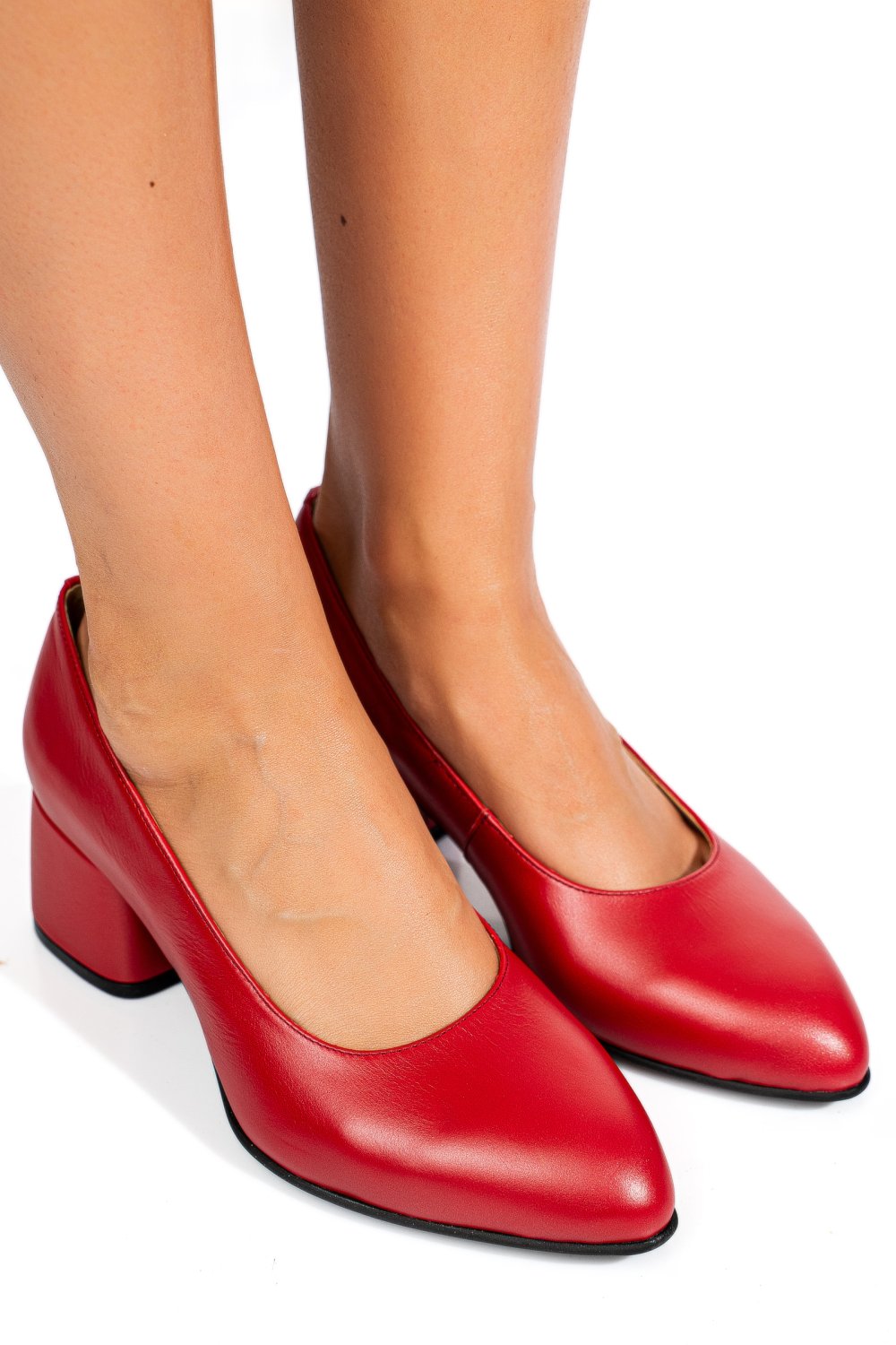 PANTOFI ROSII PIELE NATURALA 1PC450