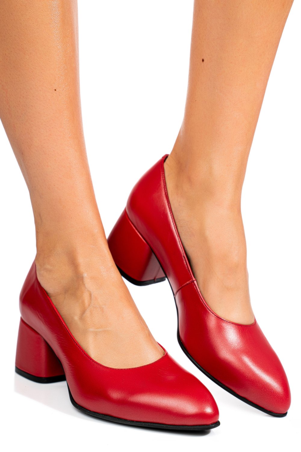 PANTOFI ROSII PIELE NATURALA 1PC450