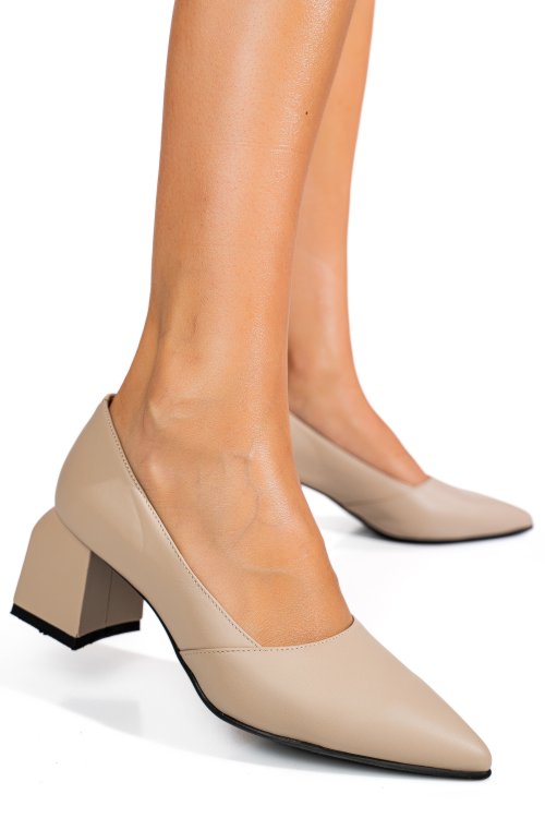 Pantofi crem piele naturala 5s77460