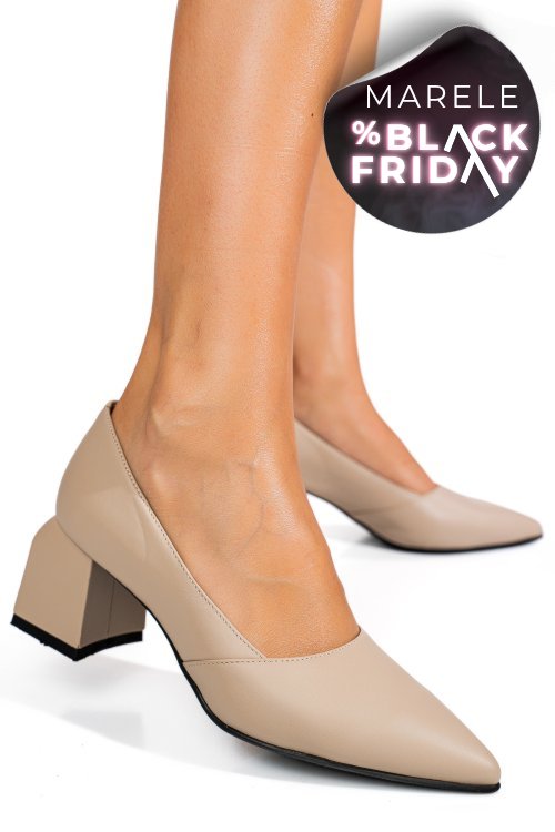 Pantofi crem piele naturala 5s77460