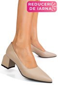 PANTOFI CREM PIELE NATURALA 5S77460