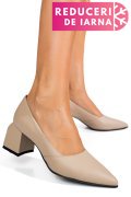 PANTOFI CREM PIELE NATURALA 5S77460