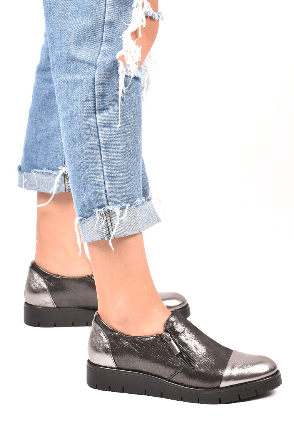 PANTOFI GRI SIDEF PIELE NATURALA 1PC82634AMA