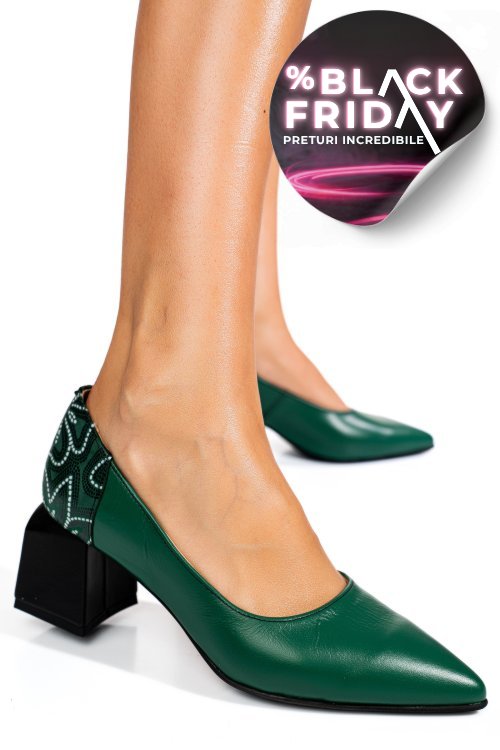 Pantofi verzi piele naturala 5s77460-ii