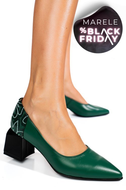 Pantofi verzi piele naturala 5s77460-ii