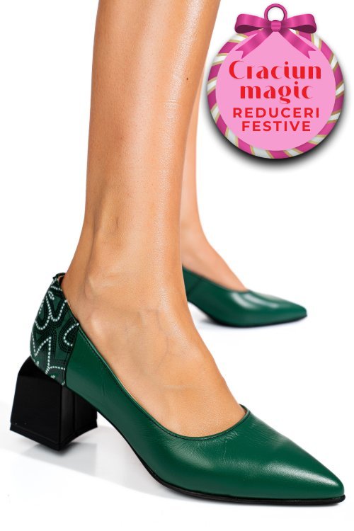 Pantofi verzi piele naturala 5s77460-ii