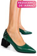 PANTOFI VERZI PIELE NATURALA 5S77460-II