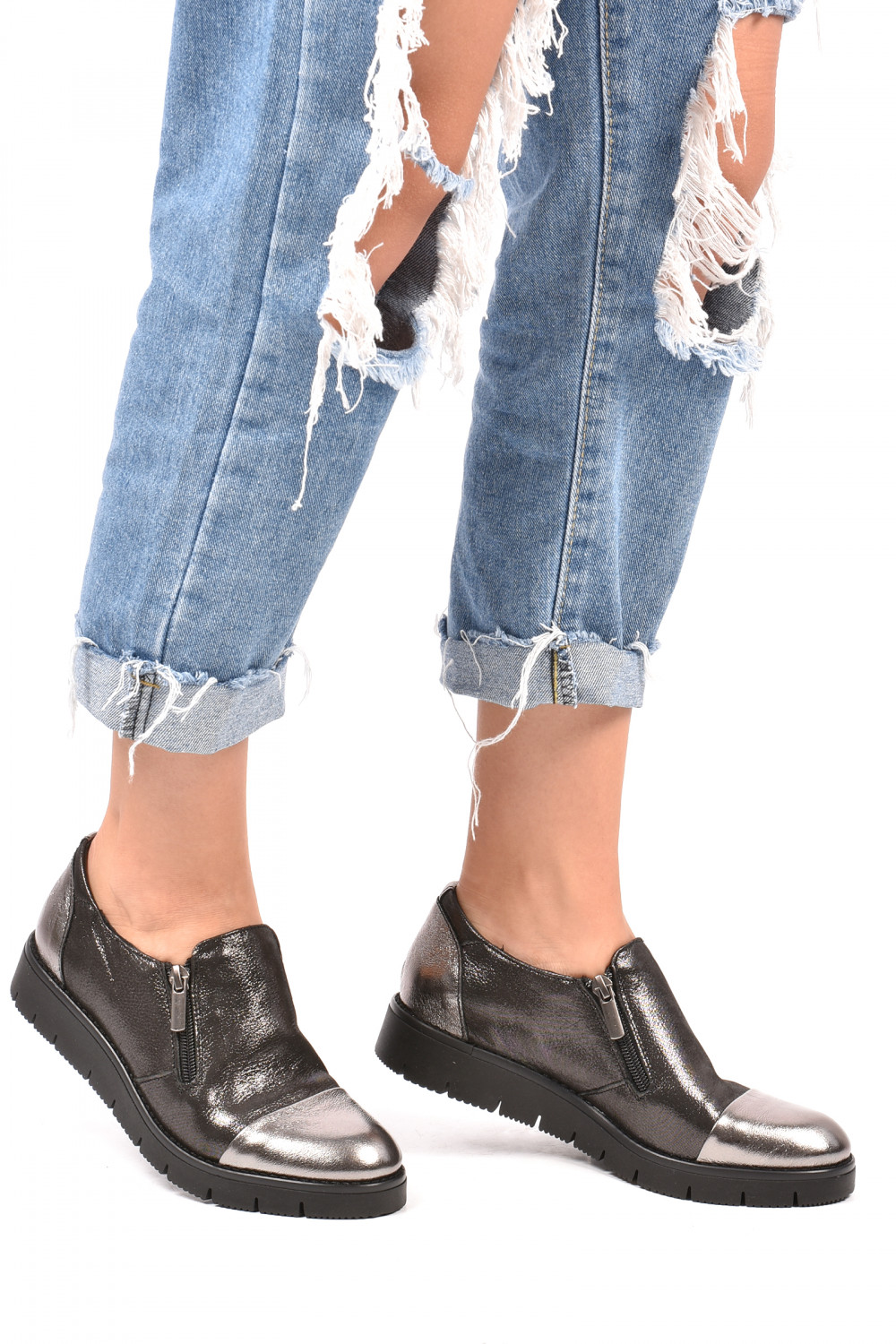 PANTOFI GRI SIDEF PIELE NATURALA 1PC82634AMA