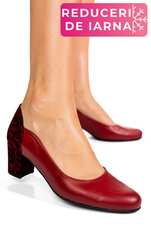 Pantofi rosii piele naturala 1s77482