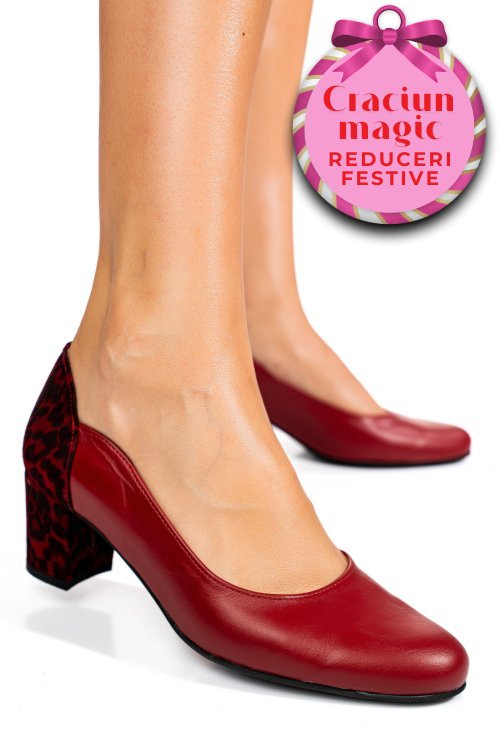 Pantofi rosii piele naturala 1s77482