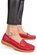 MOCASINI ROSII PIELE NATURALA BSP03