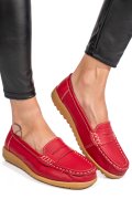 MOCASINI ROSII PIELE NATURALA BSP03