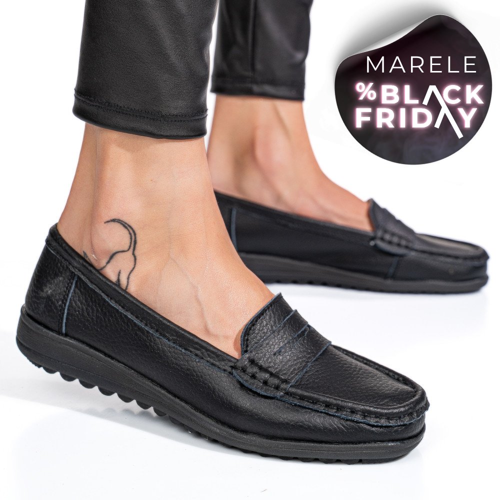 MOCASINI NEGRI PIELE NATURALA BSP03