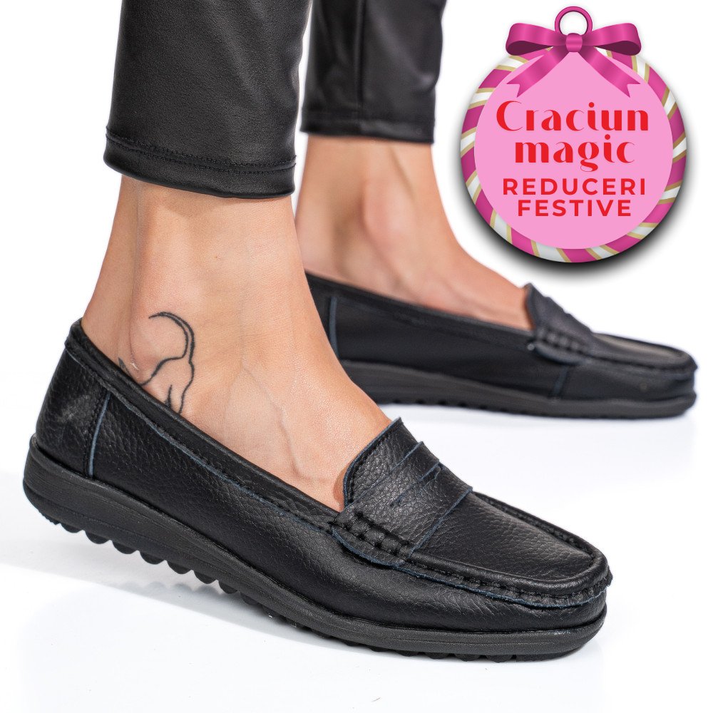 MOCASINI NEGRI PIELE NATURALA BSP03
