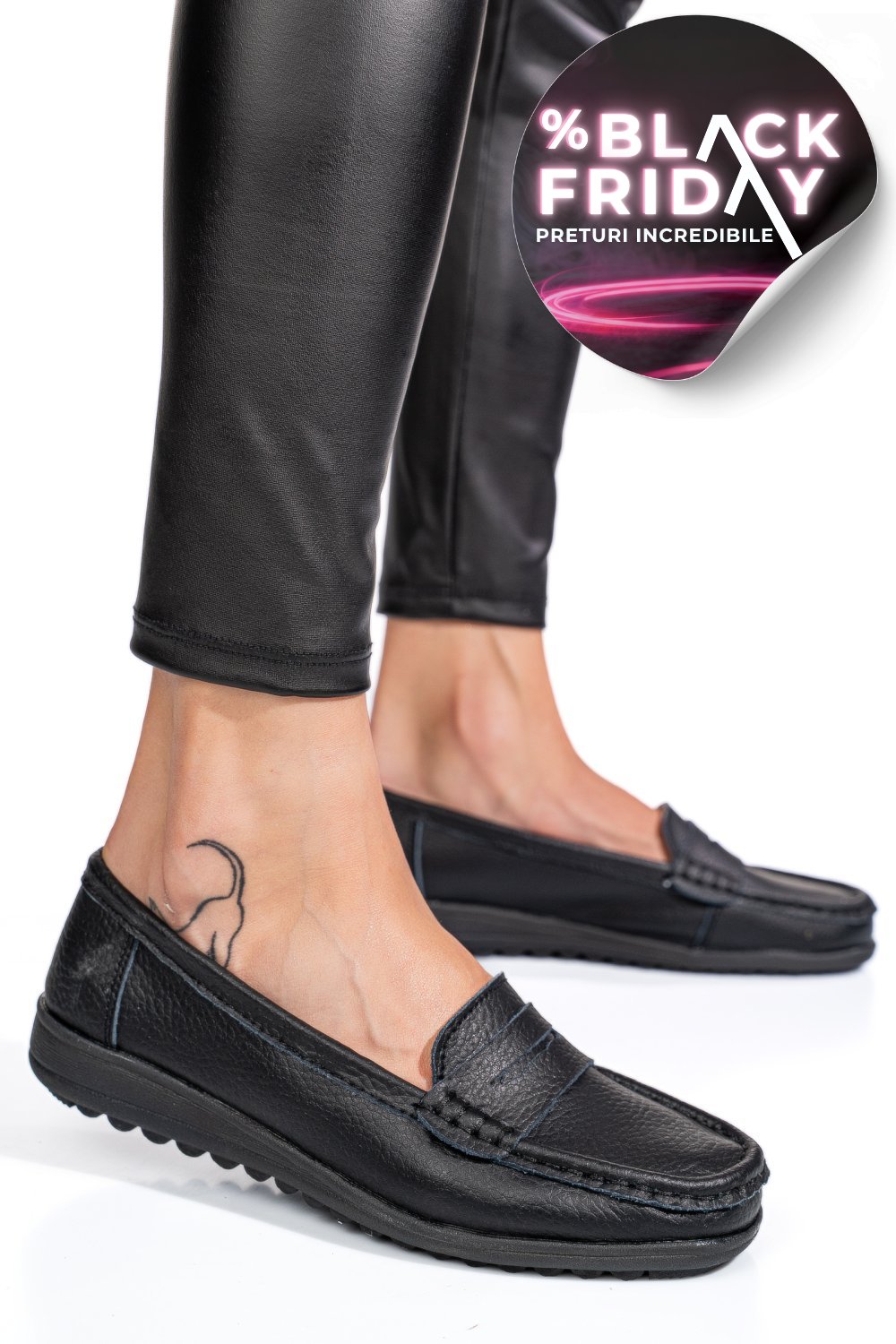 MOCASINI NEGRI PIELE NATURALA BSP03