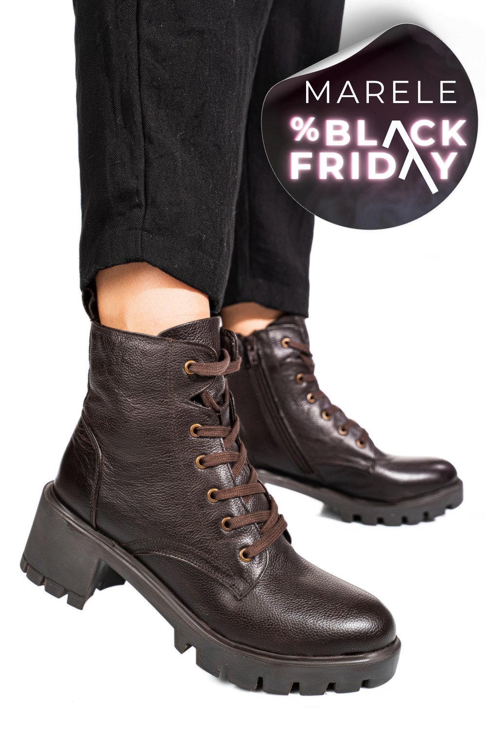 GHETE FEMEI PIELE NATURALA MARO INCHIS 1S770800