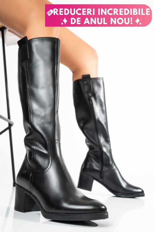 Cizme negre piele naturala ws77b70h06