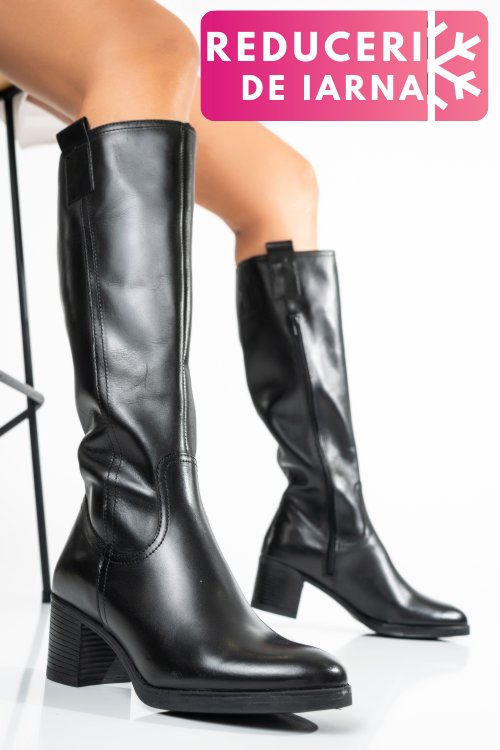 Cizme negre piele naturala ws77b70h06