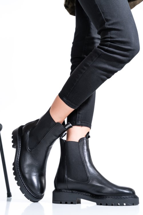 Ghete femei piele naturala negre 1s77018-6410