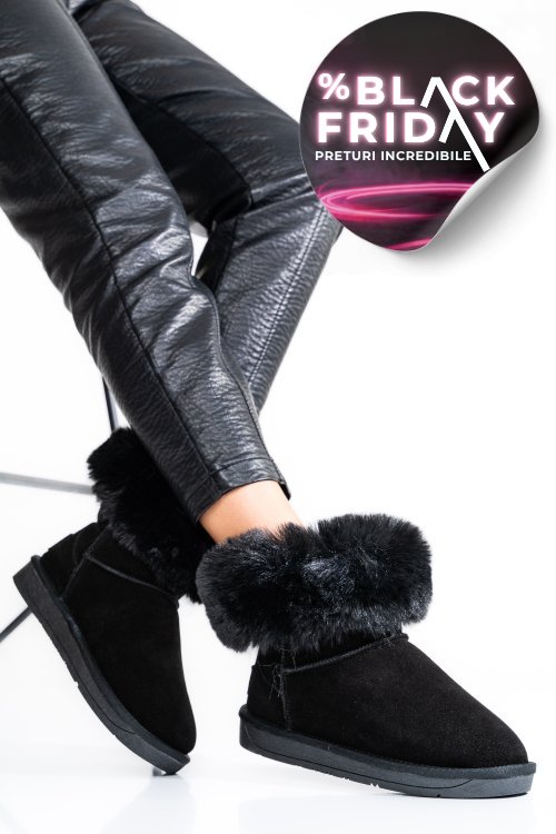 Soprani couture, cizme dama piele naturala intoarsa negre  scw328020