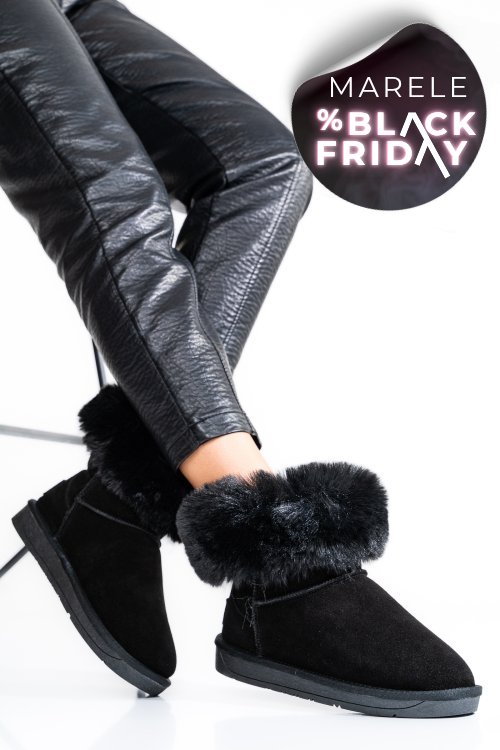 Soprani couture, cizme dama piele naturala intoarsa negre  scw328020