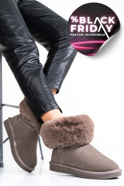 Soprani couture, cizme dama piele naturala intoarsa  gri scw328020