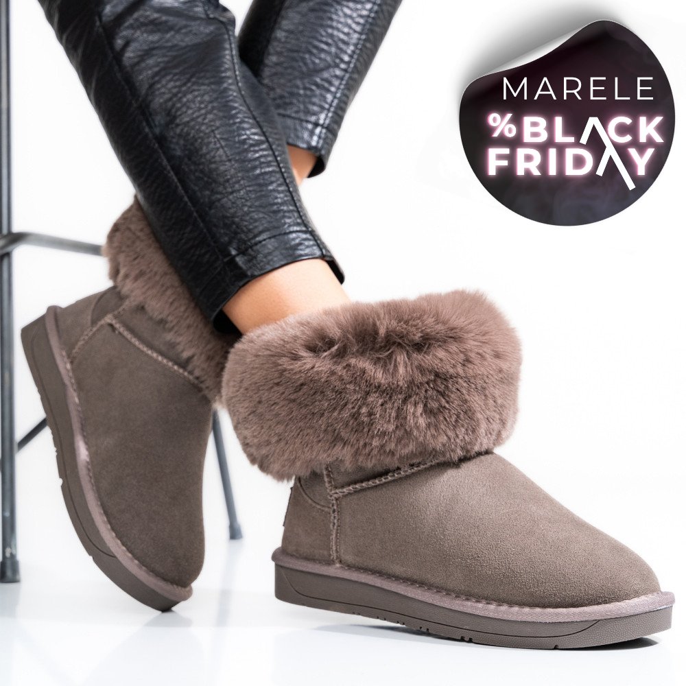 SOPRANI COUTURE, CIZME DAMA PIELE NATURALA INTOARSA  GRI SCW328020