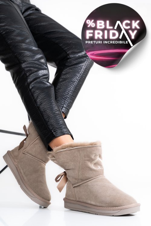 Soprani couture,cizme dama piele naturala intoarsa gri scw328025