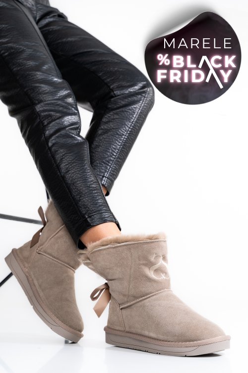 Soprani couture,cizme dama piele naturala intoarsa gri scw328025