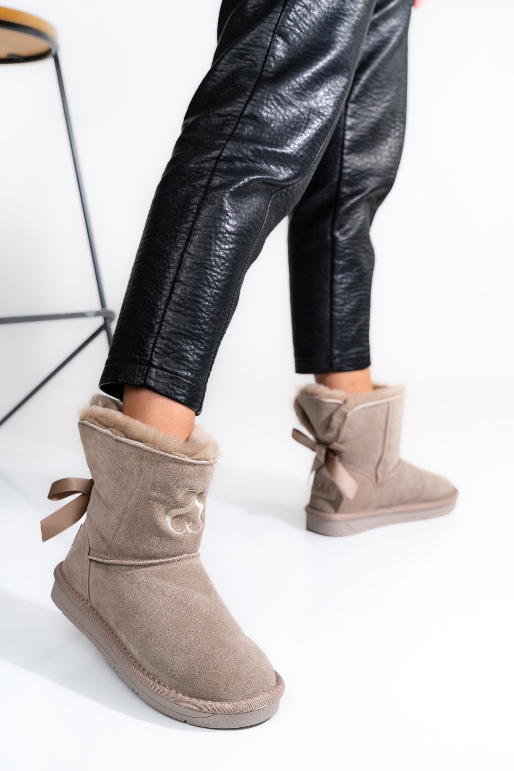 SOPRANI COUTURE,CIZME DAMA PIELE NATURALA INTOARSA GRI SCW328025