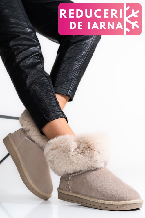 Soprani couture, cizme dama piele naturala intoarsa bej scw328020