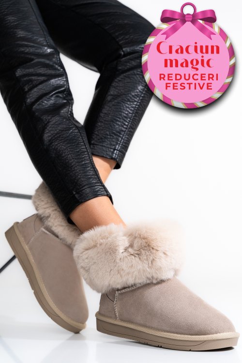 Soprani couture, cizme dama piele naturala intoarsa bej scw328020