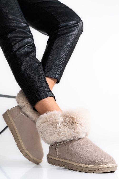 Soprani couture, cizme dama piele naturala intoarsa bej scw328020