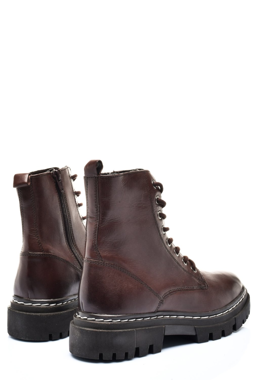 GHETE DAMA CU SIRETURI PIELE NATURALA MARO INCHIS VS77B06-3201