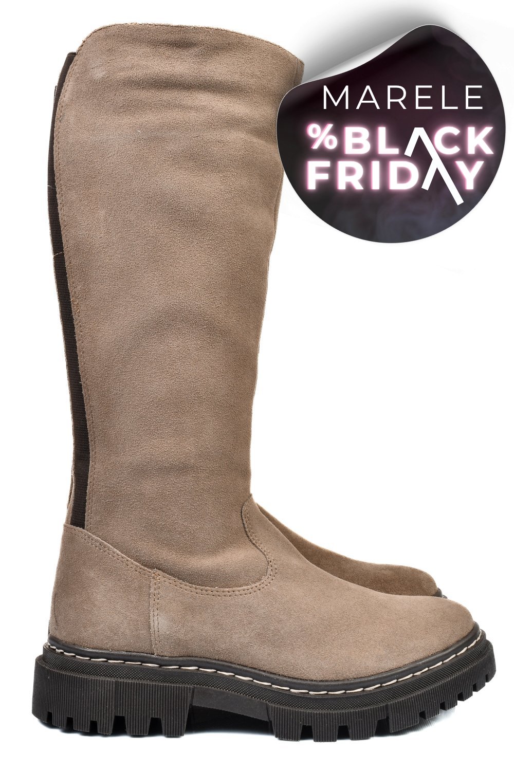 CIZME DAMA PIELE NATURALA INTOARSA TAUPE BS77B063207